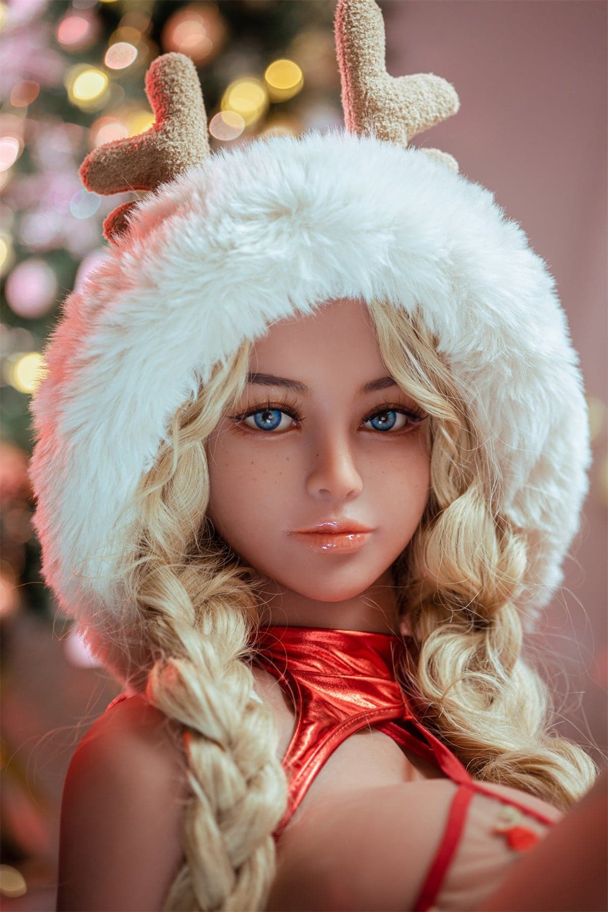 Poupée Aibei Monaisha 153 cm : une poupée d'amour potelée et festive au charme de Noël